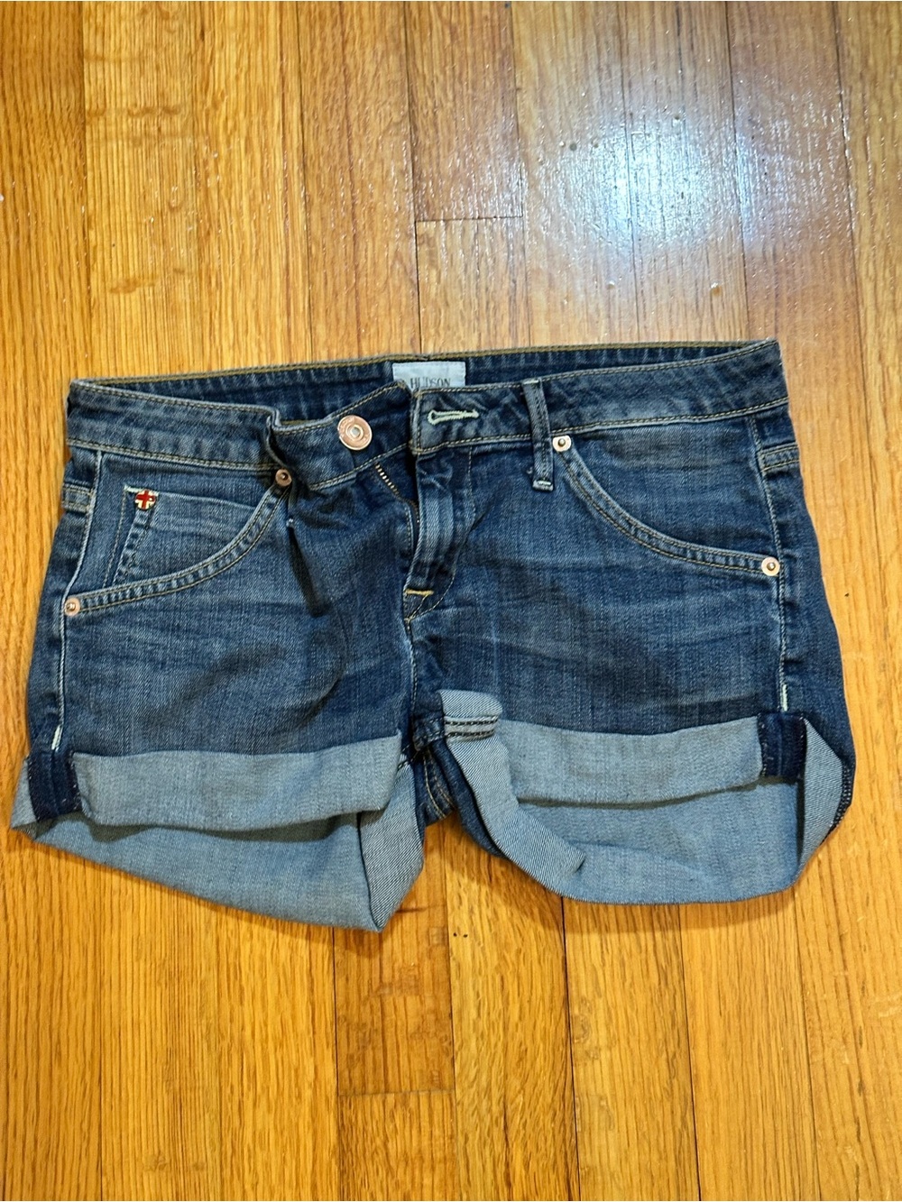 Hudson Croxley  Cuffed Short Denim Jeans Flap Pockets Stretch 26(#) - Picture 5 of 11